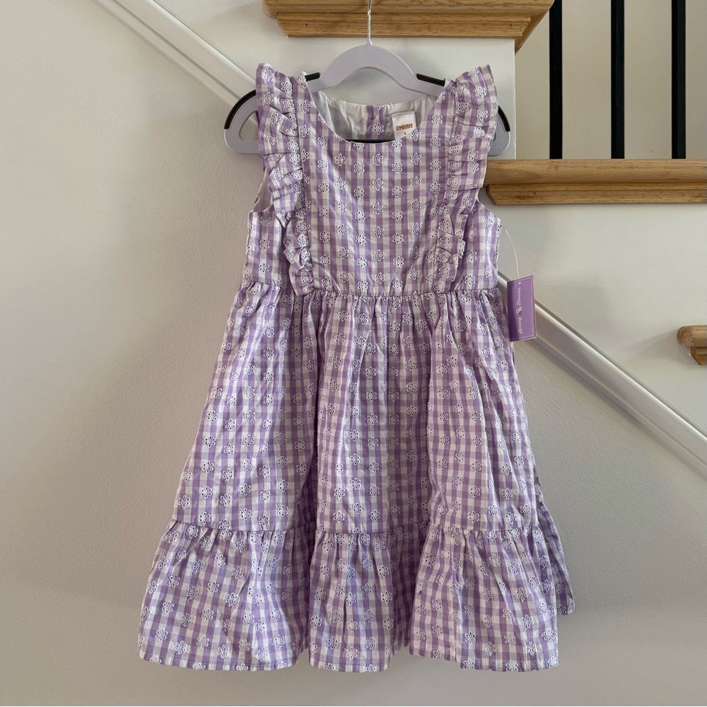 Gymboree Spring Blooms Gingham Flutter Dress NWT, Size 6
